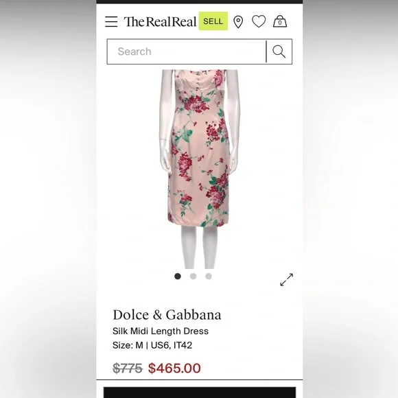 Dolce & Gabbana Silk Floral Midi Dress, Authentic, Pink & Green IT 40/US 4 *read - Picture 12 of 15